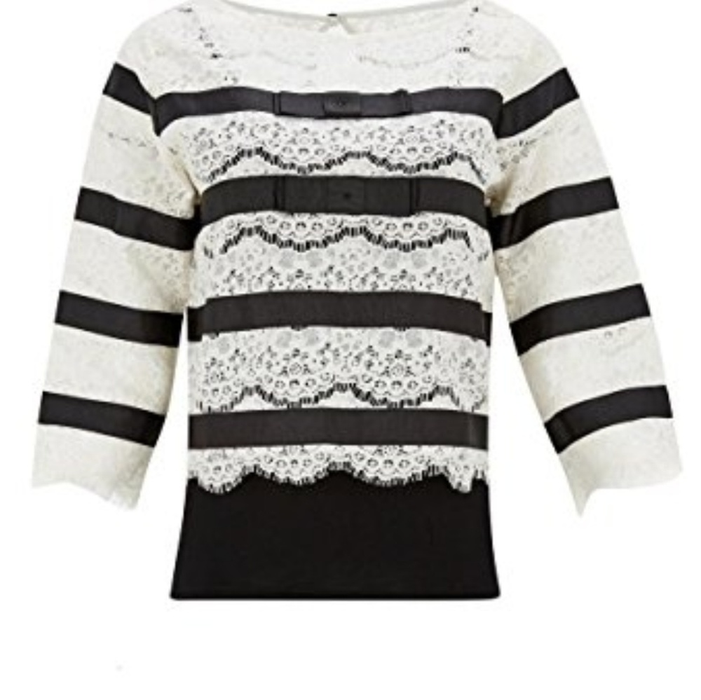 Modcloth black lace top L retro